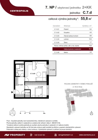 Prodej bytu 2+kk, Brno, Nové sady, 51 m2