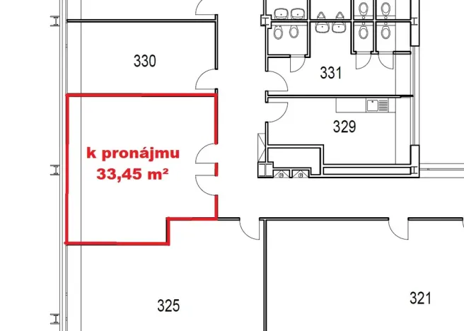 Pronájem kanceláře, Praha - Libeň, Sokolovská, 33 m2