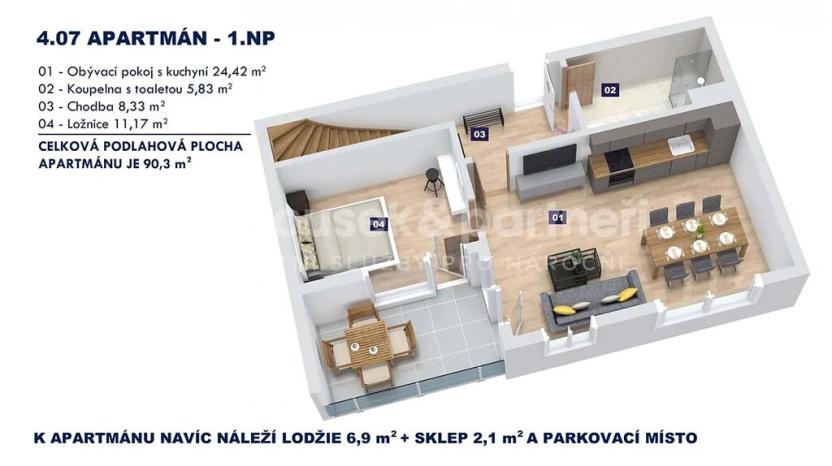 Prodej bytu 4+kk, Vrchlabí, Horská, 90 m2