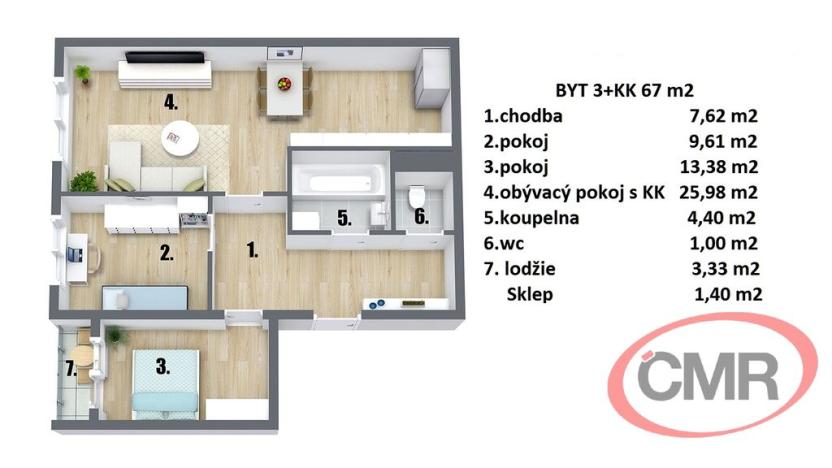 Prodej bytu 3+kk, Praha, Křejpského, 67 m2