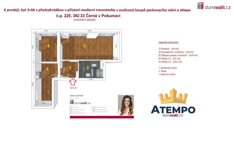 Prodej bytu 3+kk, Černá v Pošumaví, 50 m2