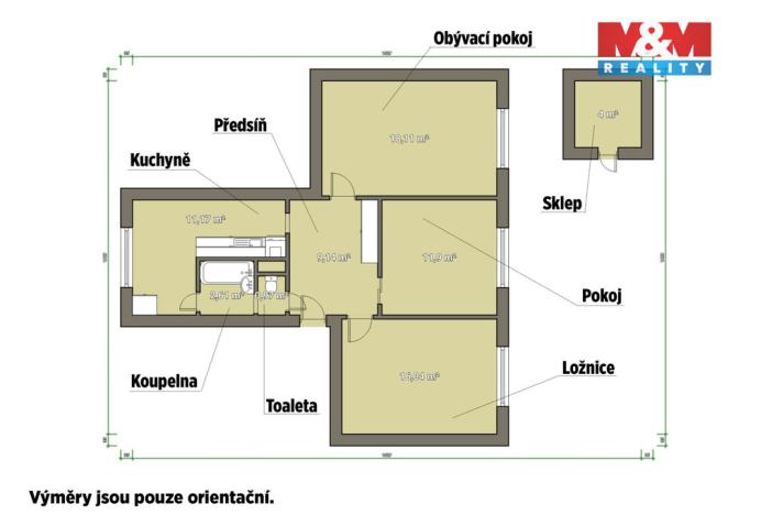 Prodej bytu 3+1, Plzeň - Skvrňany, Vojanova, 70 m2
