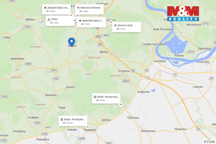 Prodej pozemku pro bydlení, Velemín - Březno, 1215 m2