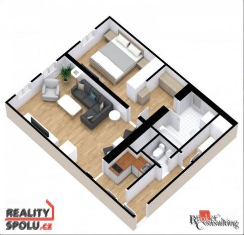 Pronájem bytu 2+kk, Jablonec nad Nisou, Anenské náměstí, 55 m2