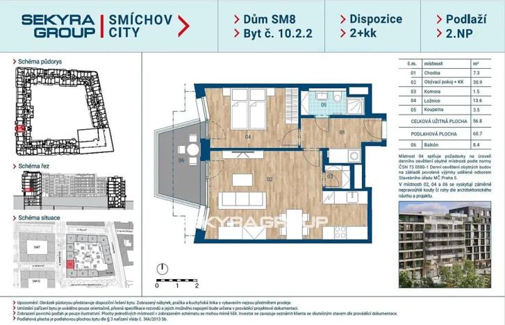 Prodej bytu 2+kk, Praha, Šiklové, 57 m2