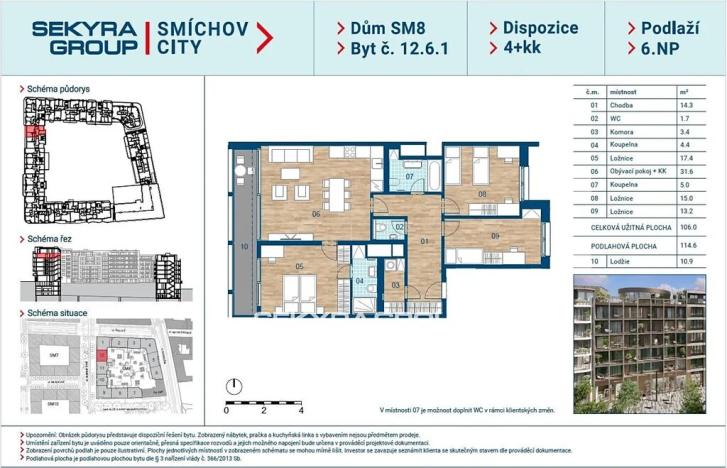 Prodej bytu 4+kk, Praha, Šiklové, 106 m2