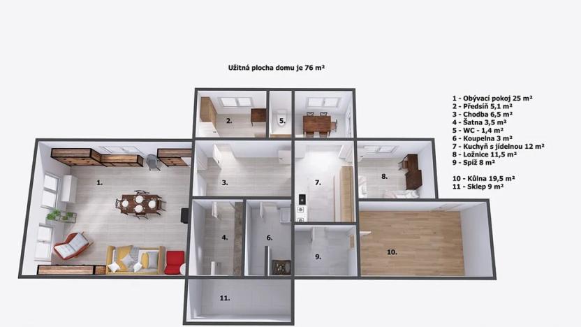 Prodej rodinného domu, Vrbice, 76 m2