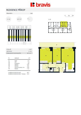 Pronájem bytu 3+kk, Brno - Zábrdovice, Příkop, 49 m2