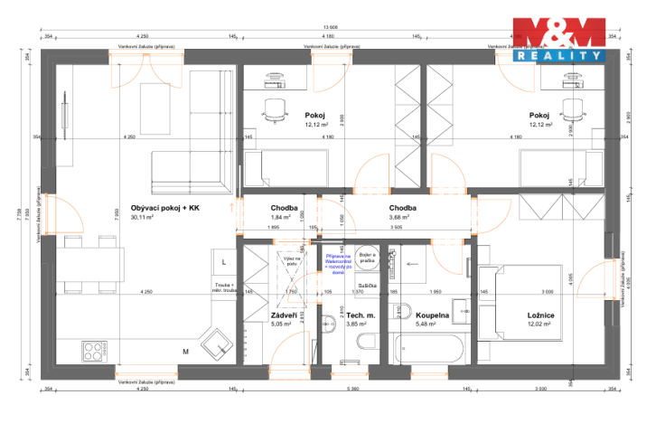 Prodej rodinného domu, Krušovice, 87 m2
