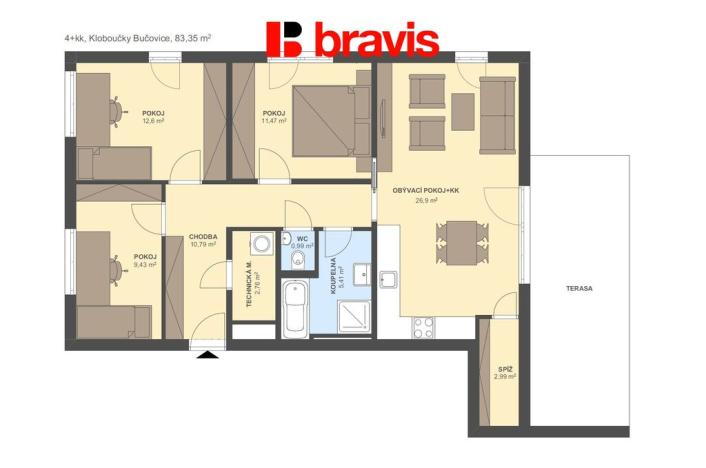 Prodej rodinného domu, Bučovice, Jabloňová, 80 m2