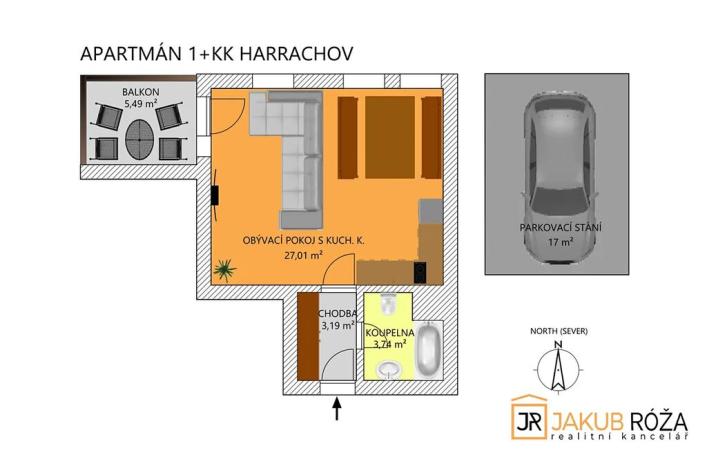 Prodej bytu 1+kk, Harrachov, 39 m2