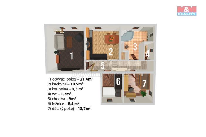 Prodej bytu 3+1, Liberec - Liberec VII-Horní Růžodol, Tylova, 74 m2