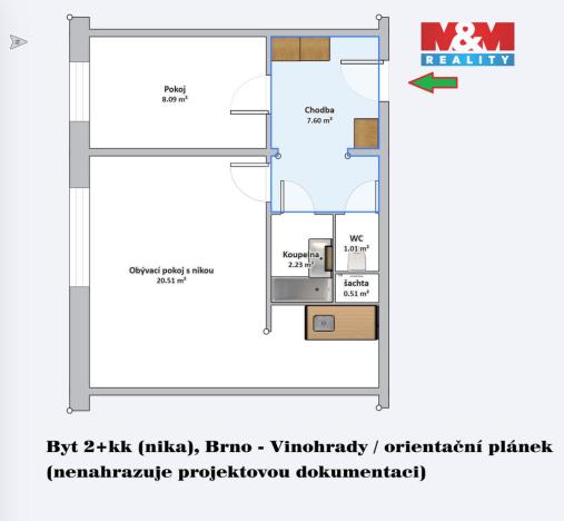 Prodej bytu 2+kk, Brno, Mikulovská, 39 m2