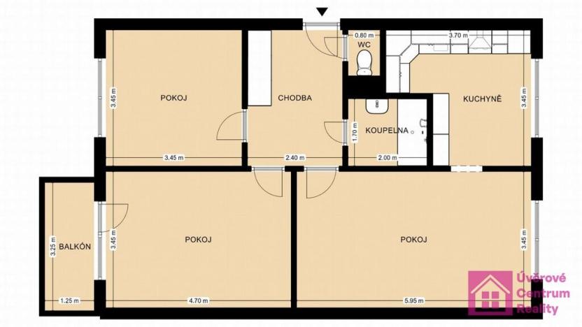 Prodej bytu 3+1, Břeclav, U Jánského dvora, 75 m2