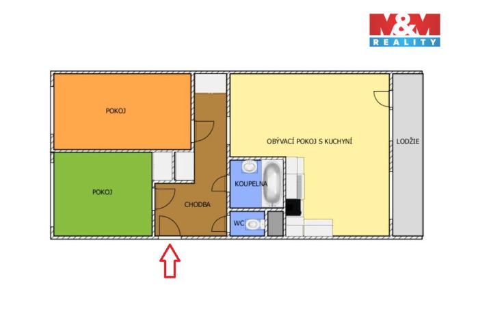 Prodej bytu 3+kk, Kutná Hora - Šipší, Šandova, 69 m2