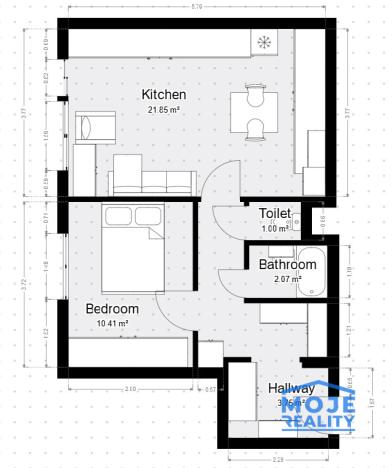 Prodej bytu 2+kk, České Budějovice - České Budějovice 2, Bezdrevská, 45 m2