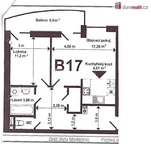 Prodej bytu 2+kk, Modletice, 53 m2