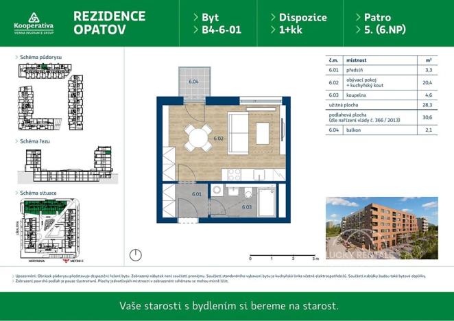 Pronájem bytu 1+kk, Praha - Chodov, Líbalova, 30 m2