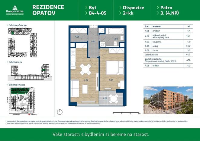 Pronájem bytu 2+kk, Praha - Chodov, Líbalova, 47 m2