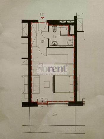 Pronájem bytu 1+kk, České Budějovice - České Budějovice 3, Riegrova, 47 m2