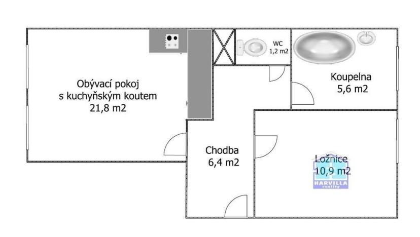 Pronájem bytu 2+kk, Rybnice, 46 m2