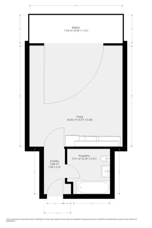 Pronájem bytu 1+kk, Brno, Bratislavská, 37 m2