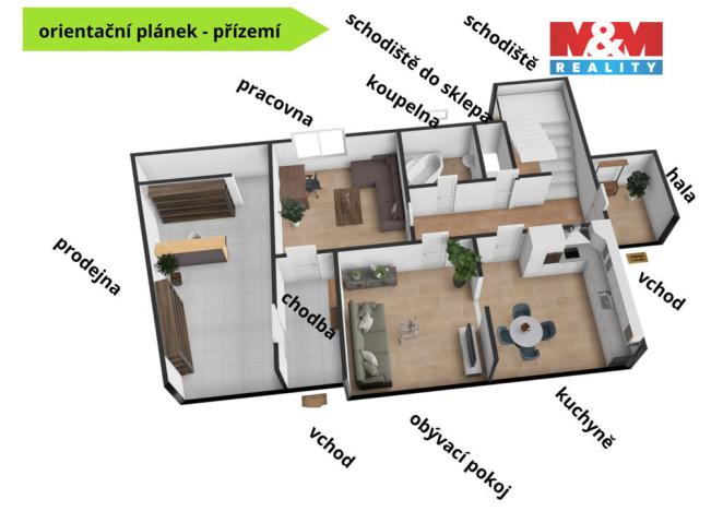 Prodej rodinného domu, Třebíč - Stařečka, Sucheniova, 190 m2
