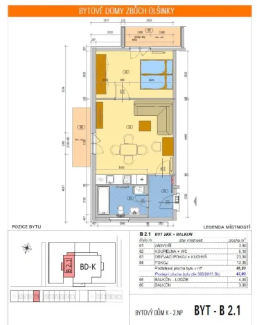 Pronájem bytu 2+kk, Zbůch, K Újezdu, 49 m2