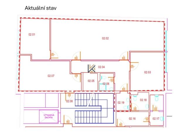 Pronájem kanceláře, Praha - Karlín, Křižíkova, 108 m2
