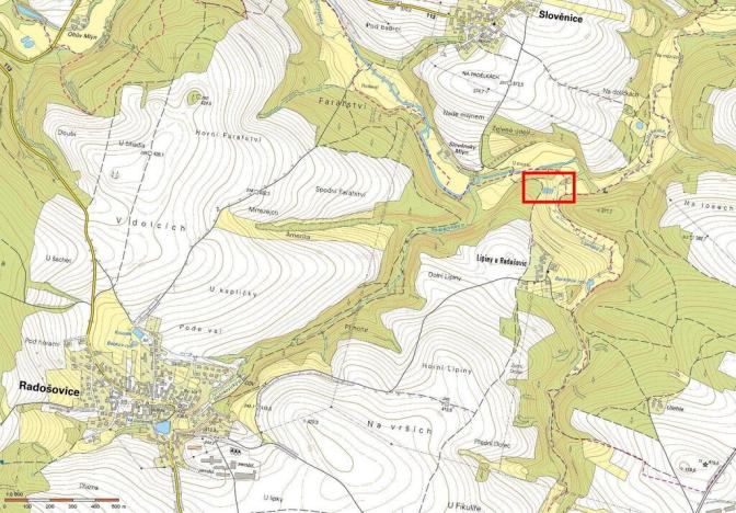 Prodej zahrady, Slověnice, 953 m2