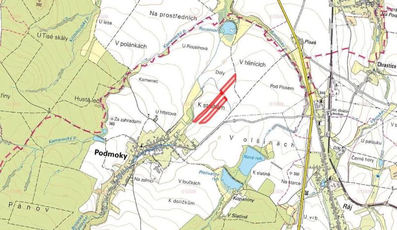 Prodej pole, Podmoky, 38511 m2