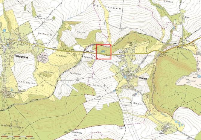 Prodej zahrady, Petrovice, 1405 m2