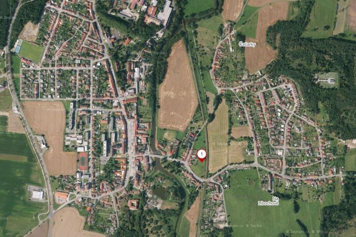 Prodej zahrady, Protivín, Žižkova, 1355 m2