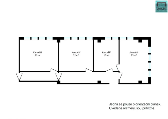 Pronájem kanceláře, Olomouc, Wellnerova, 22 m2