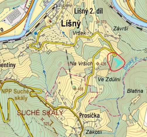 Prodej podílu lesa, Líšný, 1047 m2