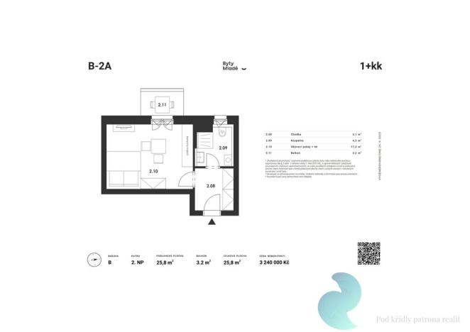 Prodej bytu 1+kk, České Budějovice - České Budějovice 5, 25 m2