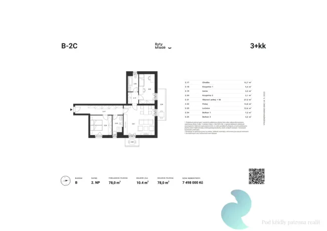 Prodej bytu 3+kk, České Budějovice - České Budějovice 5, 84 m2
