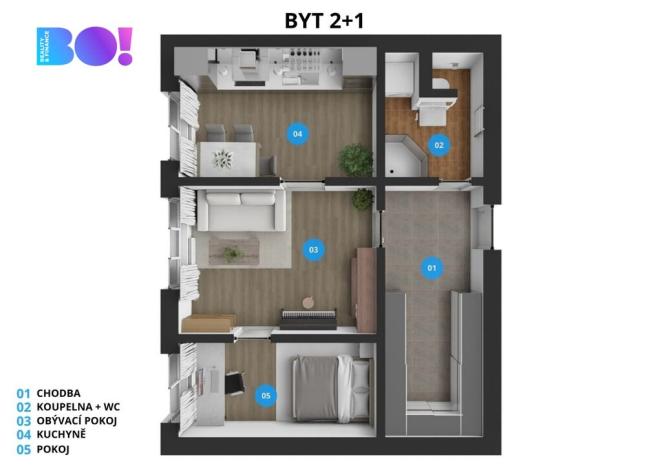 Pronájem bytu 2+1, Třinec, Habrová, 42 m2