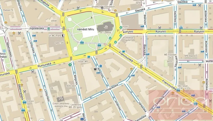 Pronájem garážového stání, Praha - Vinohrady, Záhřebská, 12 m2