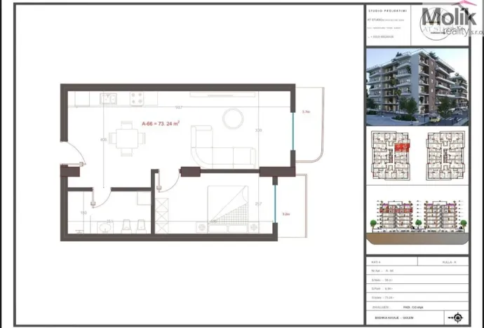 Prodej bytu 2+kk, Golem, 64 m2