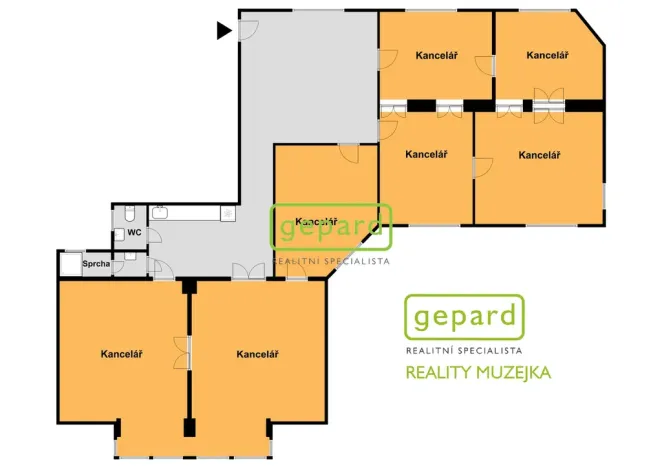 Pronájem kanceláře, Brno - Veveří, Moravské náměstí, 206 m2