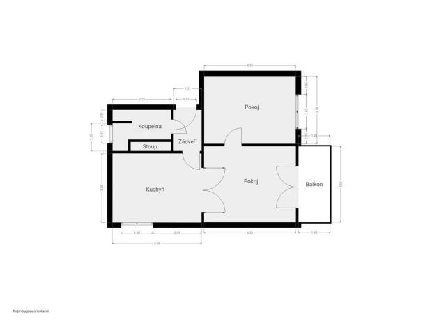 Prodej bytu 2+1, Rybitví, Školní, 52 m2