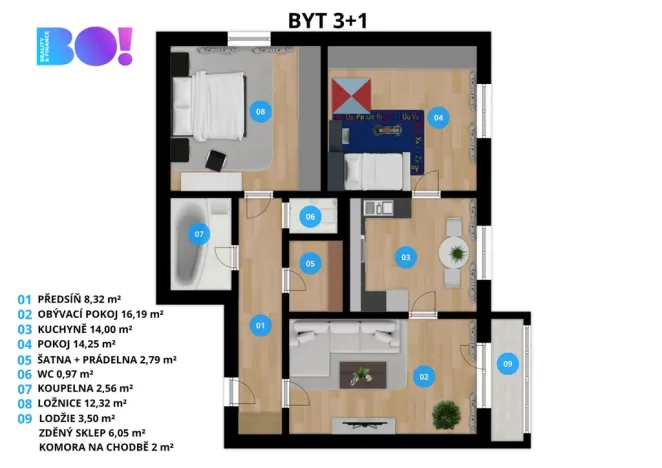 Prodej bytu 3+1, Zubří, Sídliště 6. května, 71 m2