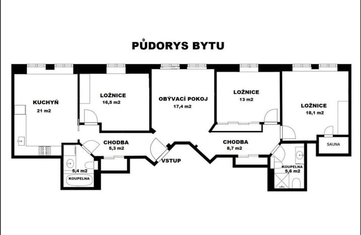 Prodej bytu 4+1, Kašperské Hory, Náměstí, 120 m2