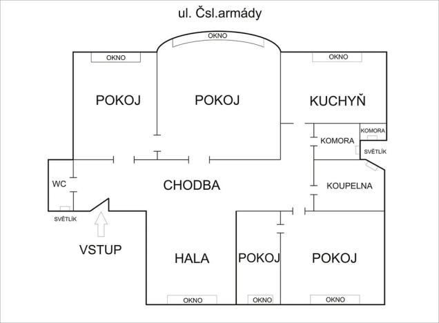 Prodej bytu 5+1, Děčín, Čsl. armády, 140 m2