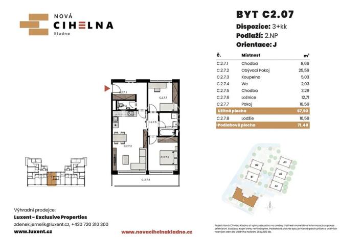 Prodej bytu 3+kk, Kladno, 68 m2