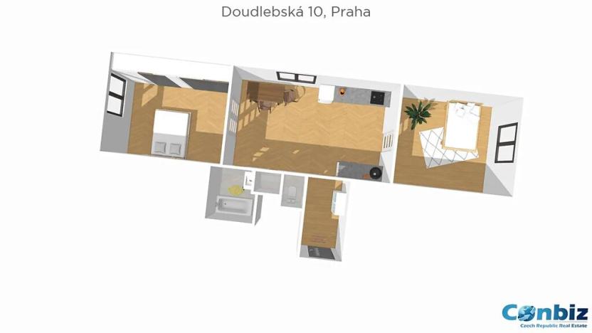 Prodej bytu 2+1, Praha - Nusle, Doudlebská, 60 m2