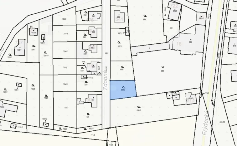 Prodej pozemku pro bydlení, Ostrava - Kunčice, Zdobná, 447 m2