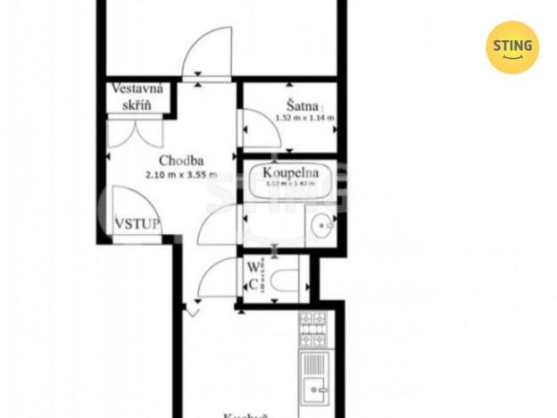 Pronájem bytu 1+1, Zlín, Zarámí, 35 m2