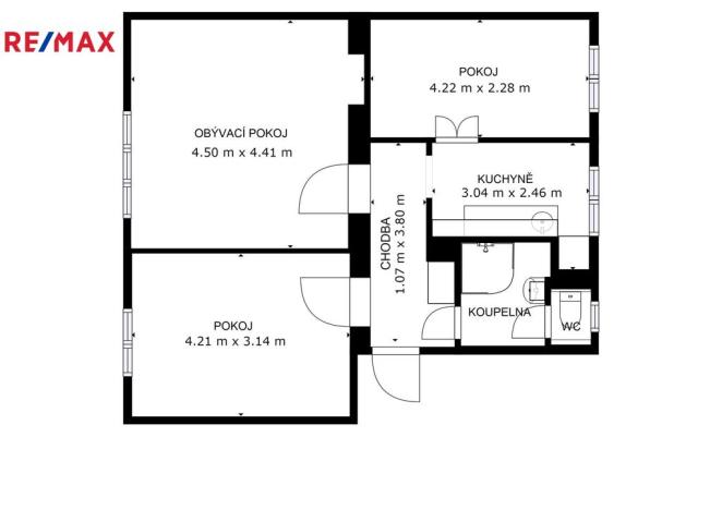 Prodej bytu 3+1, Říčany - Voděrádky, Krabošická, 58 m2
